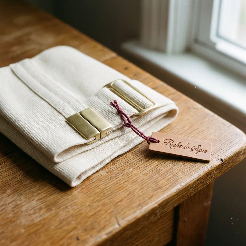 Druckwellen-Manschette Detail mit Aubergine-Akzent